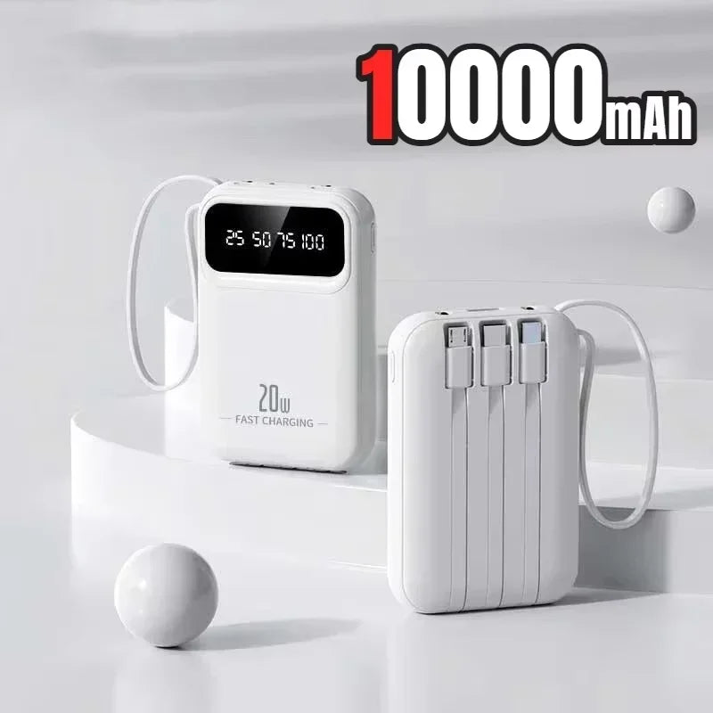 500000mAh Capacity Power Bank Large Capacity Super Fast Charging External Battery Built in 4 Wires for iPhone Huawei