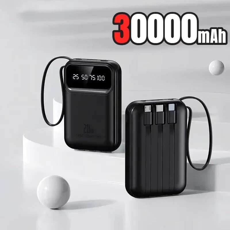 500000mAh Capacity Power Bank Large Capacity Super Fast Charging External Battery Built in 4 Wires for iPhone Huawei