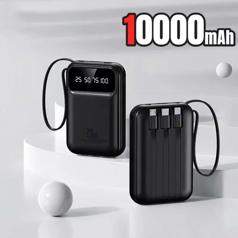 500000mAh Capacity Power Bank Large Capacity Super Fast Charging External Battery Built in 4 Wires for iPhone Huawei